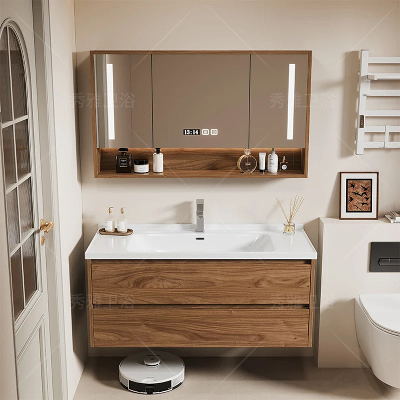 creative chinese style bathroom cabinet Save space big size mirror shelves perfume cupboard storage vestidores hotel furniture