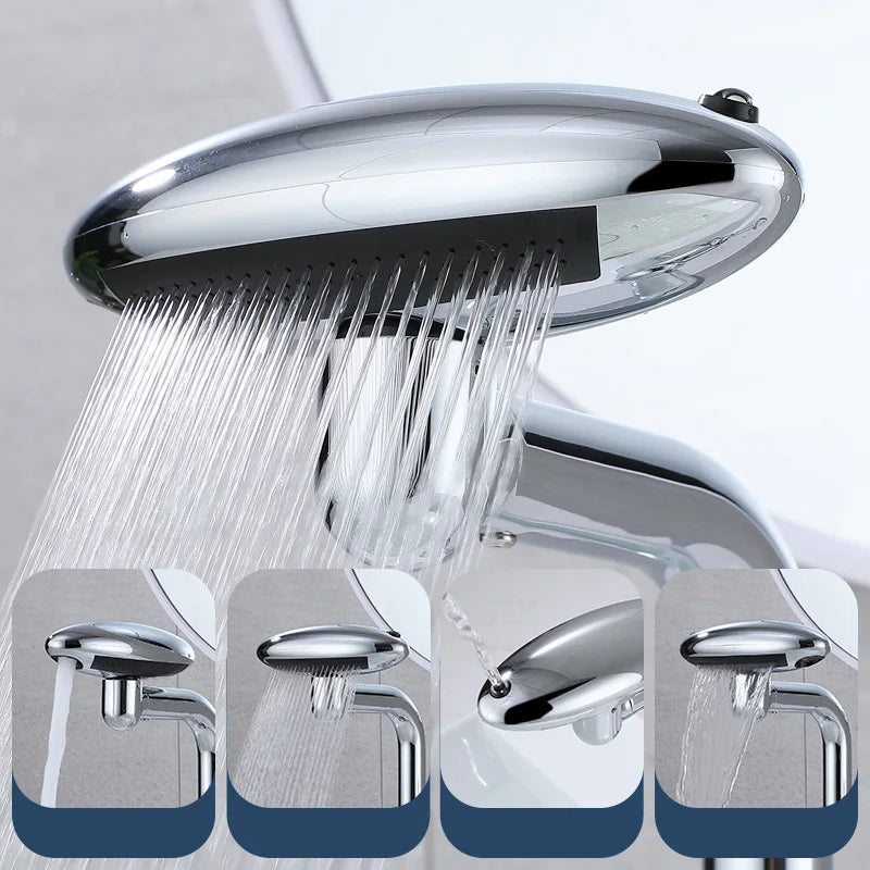 Multi-Function Waterfall Bathroom Basin Faucet 4 Modes Stream Sprayer 360 Degree Swivel Faucet Aerator Hot Cold Water Sink Mixer