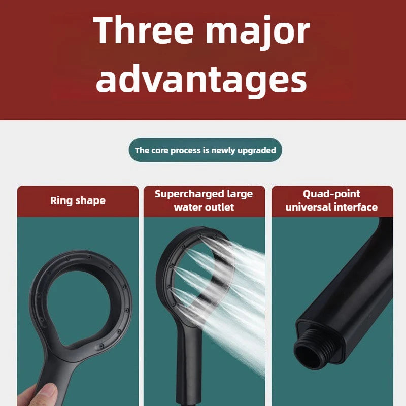 Bathroom Spray Shower Head Pressurized Handheld Shower Big Panel Booster Mixer Bathroom Shower Faucet Accessories Bath Tool
