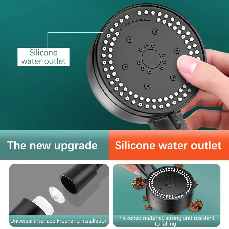Shower Head High Pressure Bathroom Shower Head With 8 Spray Modes Water Heater Filter Large Panel Shower Nozzle