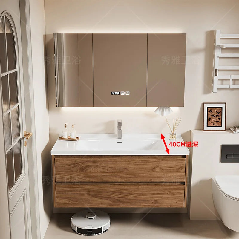 creative chinese style bathroom cabinet Save space big size mirror shelves perfume cupboard storage vestidores hotel furniture