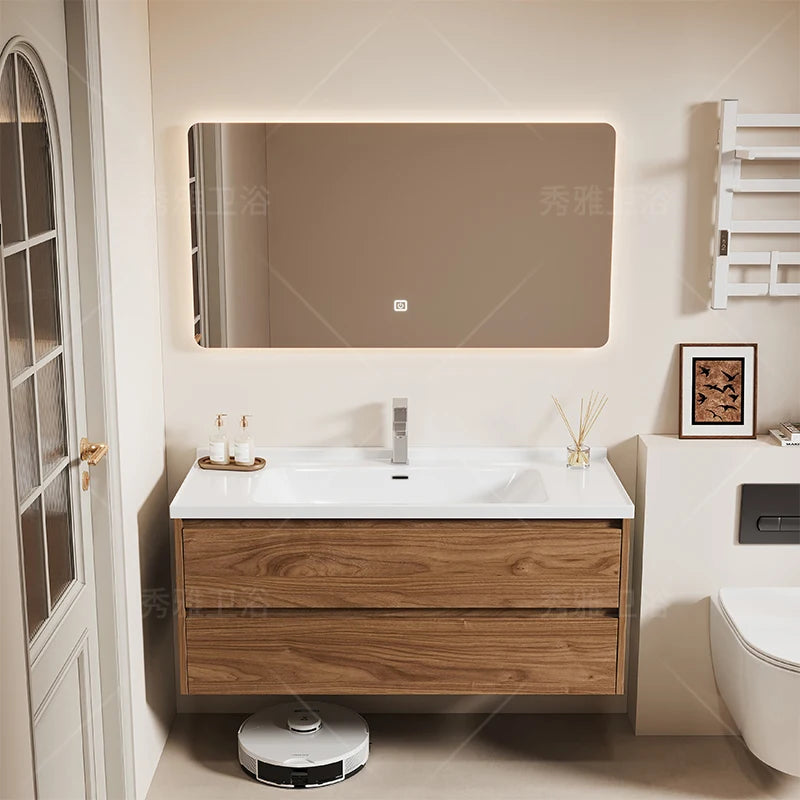 creative chinese style bathroom cabinet Save space big size mirror shelves perfume cupboard storage vestidores hotel furniture