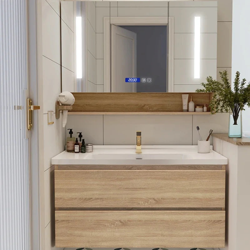 Storage Organizer Bathroom Vanity Cabinet Sink White Space Saving Bathroom Shelf Display Mirror Meuble Salle De Bain Furniture