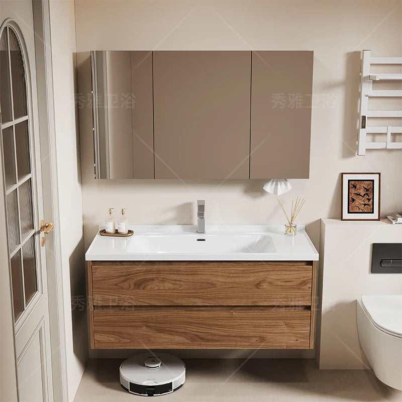 creative chinese style bathroom cabinet Save space big size mirror shelves perfume cupboard storage vestidores hotel furniture