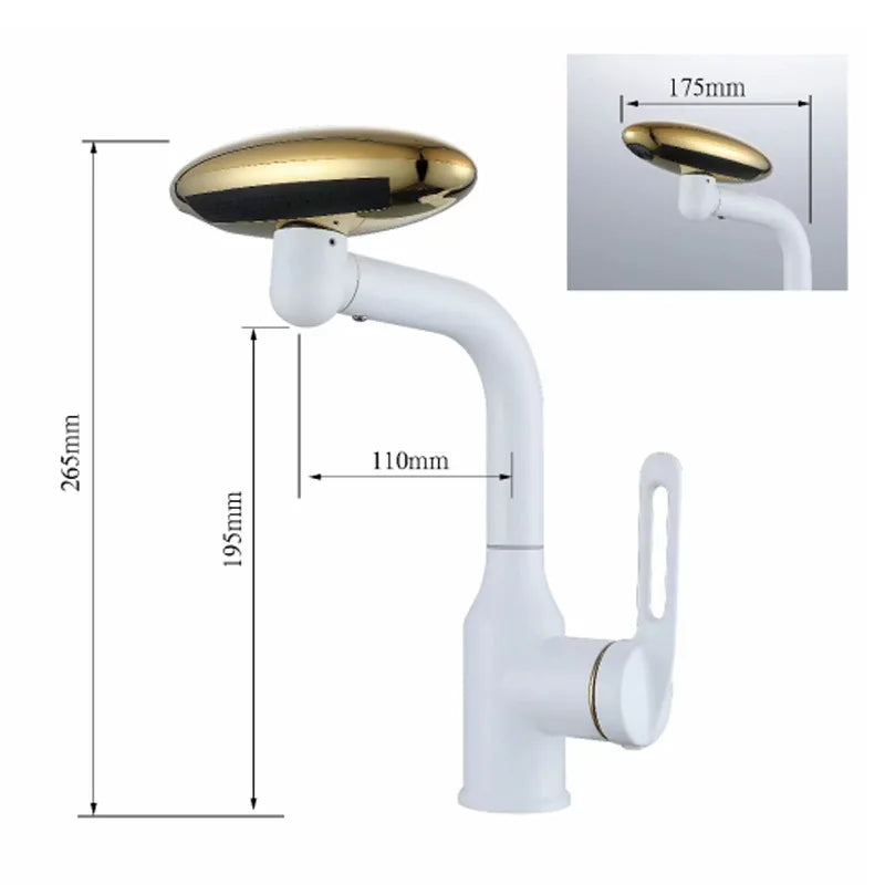 Multi-Function Waterfall Bathroom Basin Faucet 4 Modes Stream Sprayer 360 Degree Swivel Faucet Aerator Hot Cold Water Sink Mixer