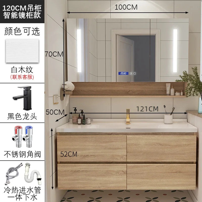 Storage Organizer Bathroom Vanity Cabinet Sink White Space Saving Bathroom Shelf Display Mirror Meuble Salle De Bain Furniture
