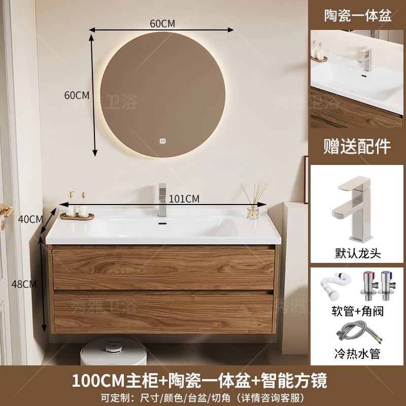 creative chinese style bathroom cabinet Save space big size mirror shelves perfume cupboard storage vestidores hotel furniture