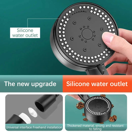 Shower Head High Pressure Bathroom Shower Head With 8 Spray Modes Water Heater Filter Large Panel Shower Nozzle